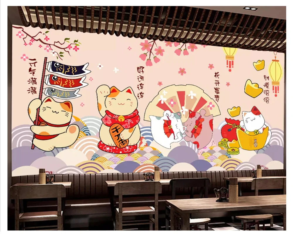 Beibehang clássico pintura decorativa papel de parede cozinha japonesa gourmet tema especial catering fundo