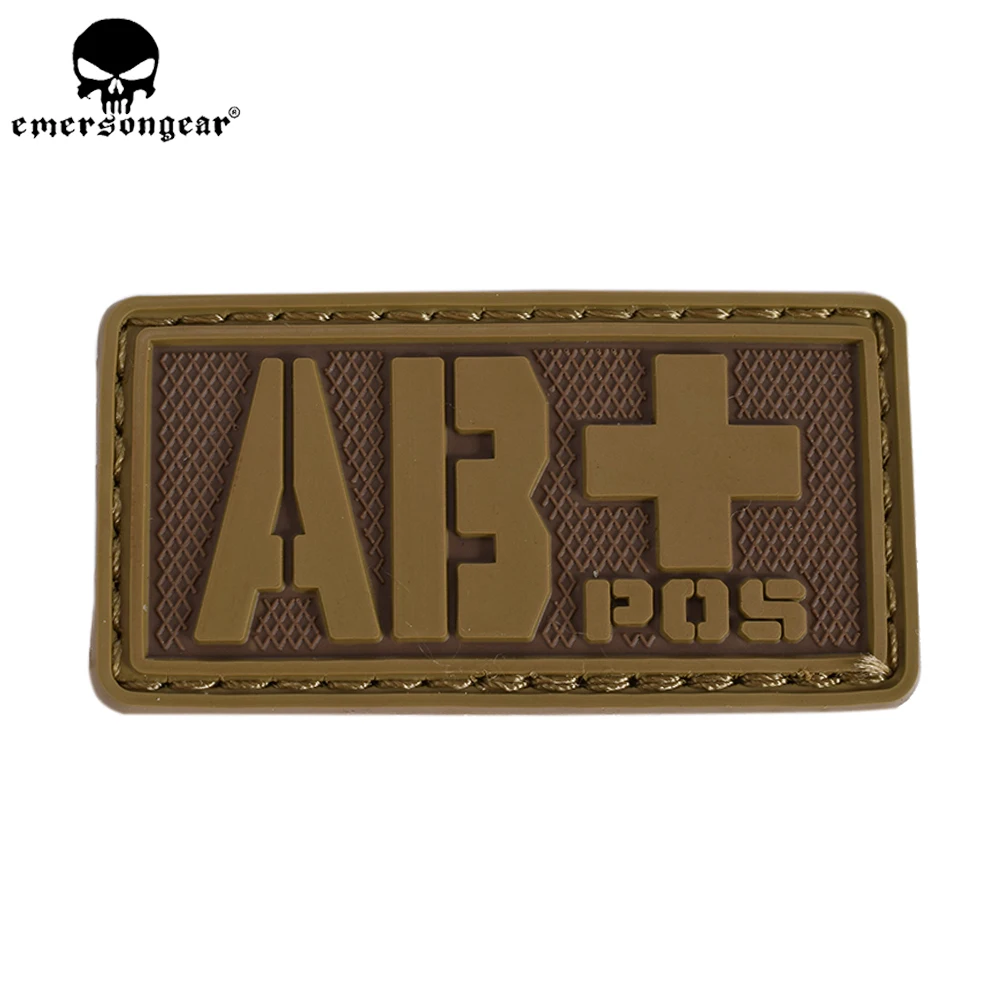 EMERSONGEAR PVC Patch Blood Type AB+ Patch Paintball Hunting Equipment PVC Blood Type Hex Patch/AB Green Black Dark Earth EM5516