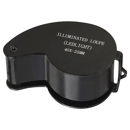 In stock 40X 25mm Eyes Optical Glass Loupe Magnifier Magnifying LED Light