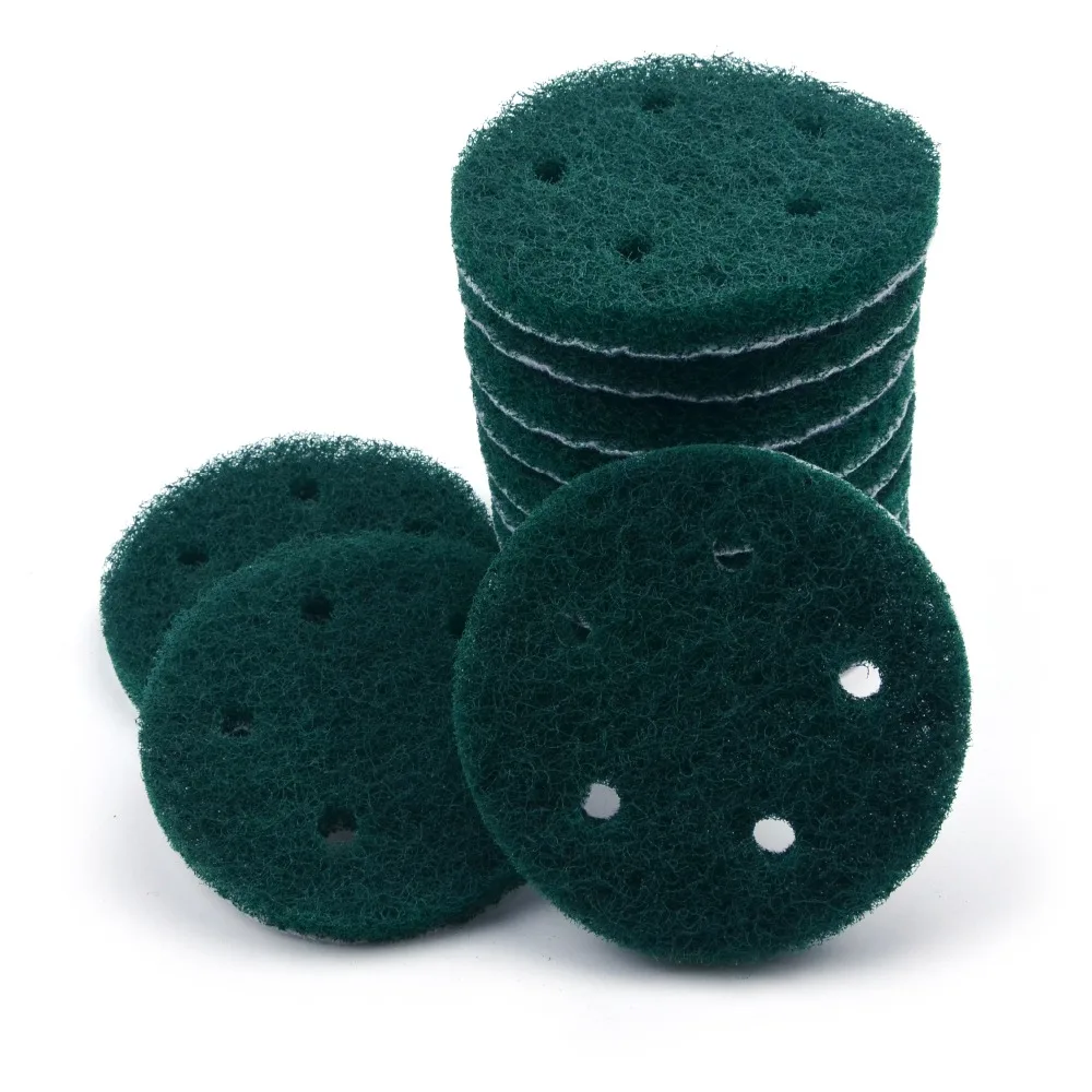 12PCS 5 Inch 125mm 5-Loch Runde Haken & Loop Industrielle Scheuer Pads Heavy Duty 240 #/400 #/1000 # Nylon Polieren Pad für Reinigung
