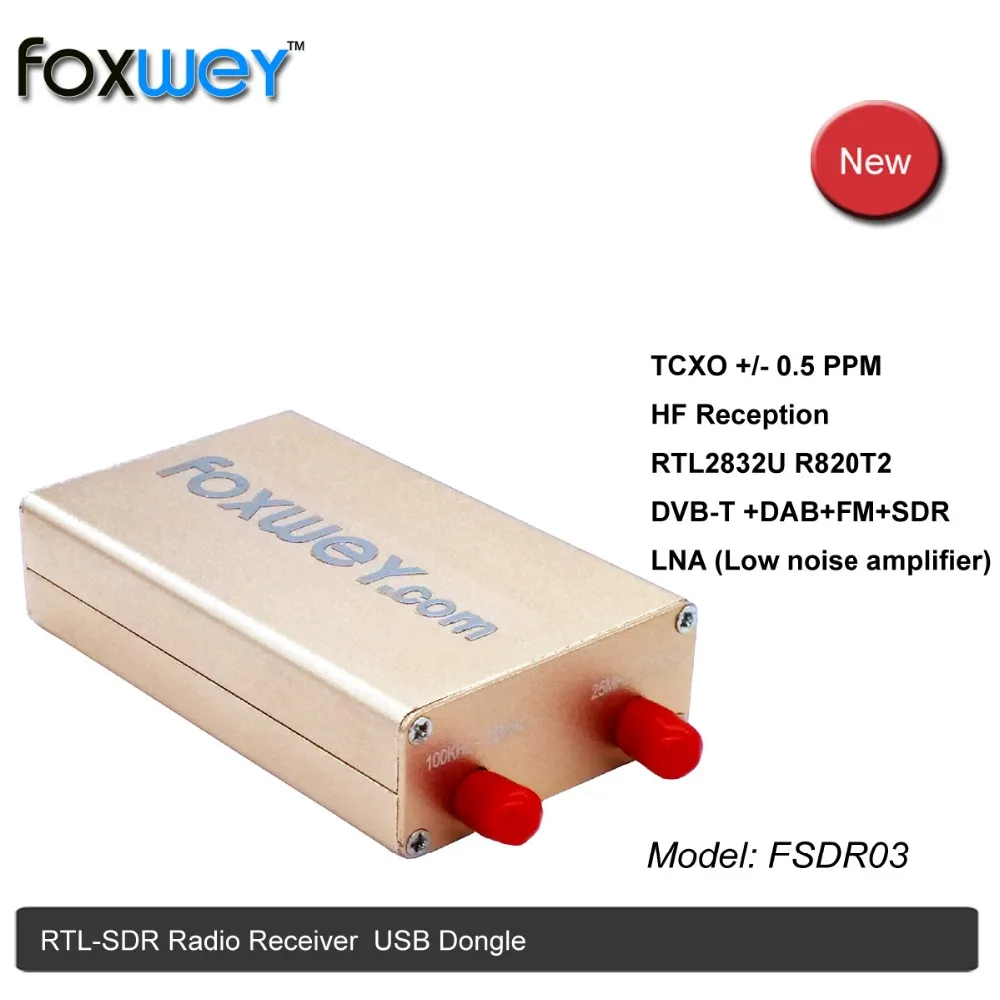 

New RTL SDR with RTL2832U R820T2 TXCO 0.5 PPM SMA HF reception full band Low Noise Amplifier