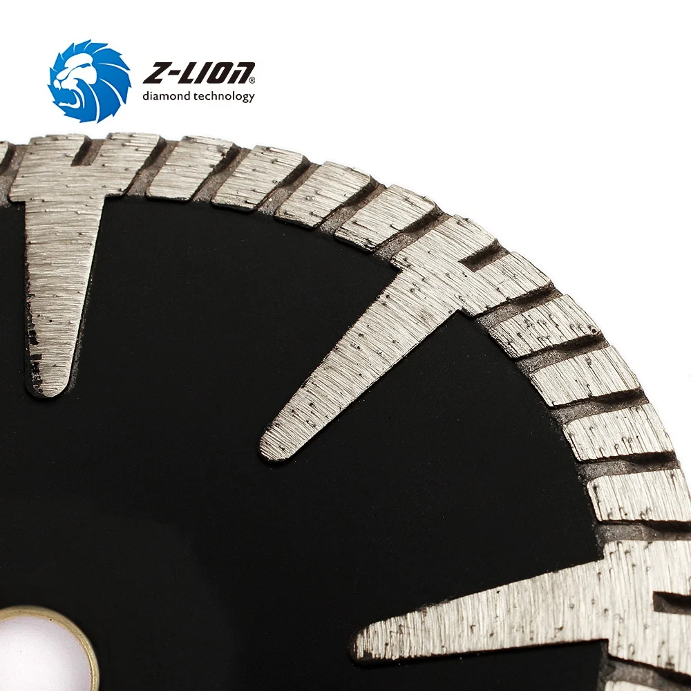 Z-LION 5 Inch Concave Curved Diamond Cutting Disc Turbo Rim Saw Blade For Granite Marble Stone Arbor 22.23 Or 16mm Turbo Wheel