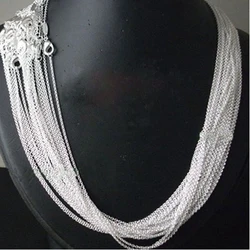 Drop shipping! wholesale 50pcs/lot Silver Plated 1mm Rolo Chain 16