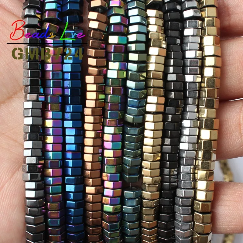 6x2MM Natural Stone Multicolor Rondelle Shape Big Hole Hematite Spacer Beads For Jewelry Making DIY Necklace Bracelet 15 inches