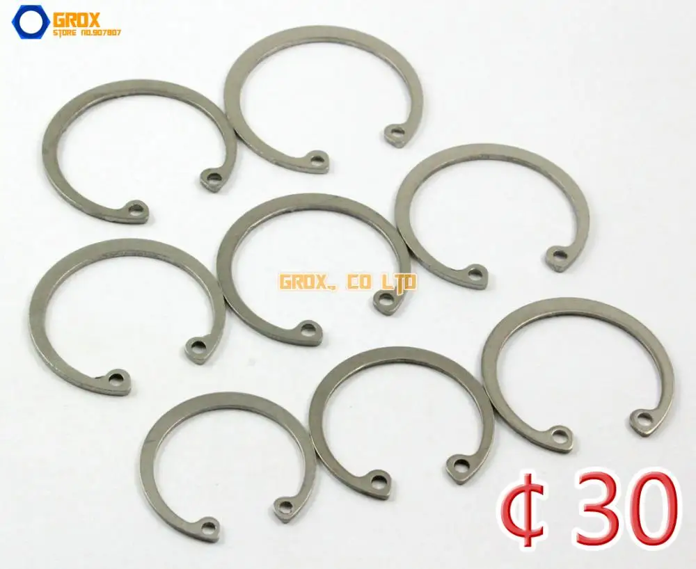 

50 Pieces 30mm 304 Stainless Steel Internal Circlip Snap Retaining Ring