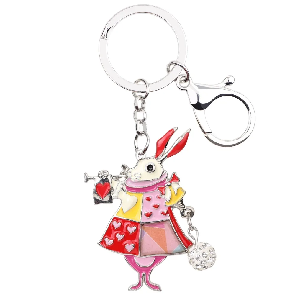 Bonany Enamel Alloy Hare Rabbit Key Chain Key Ring Handbag Bag Charm Keychain Accessories New Fashion Animal Jewelry For Women