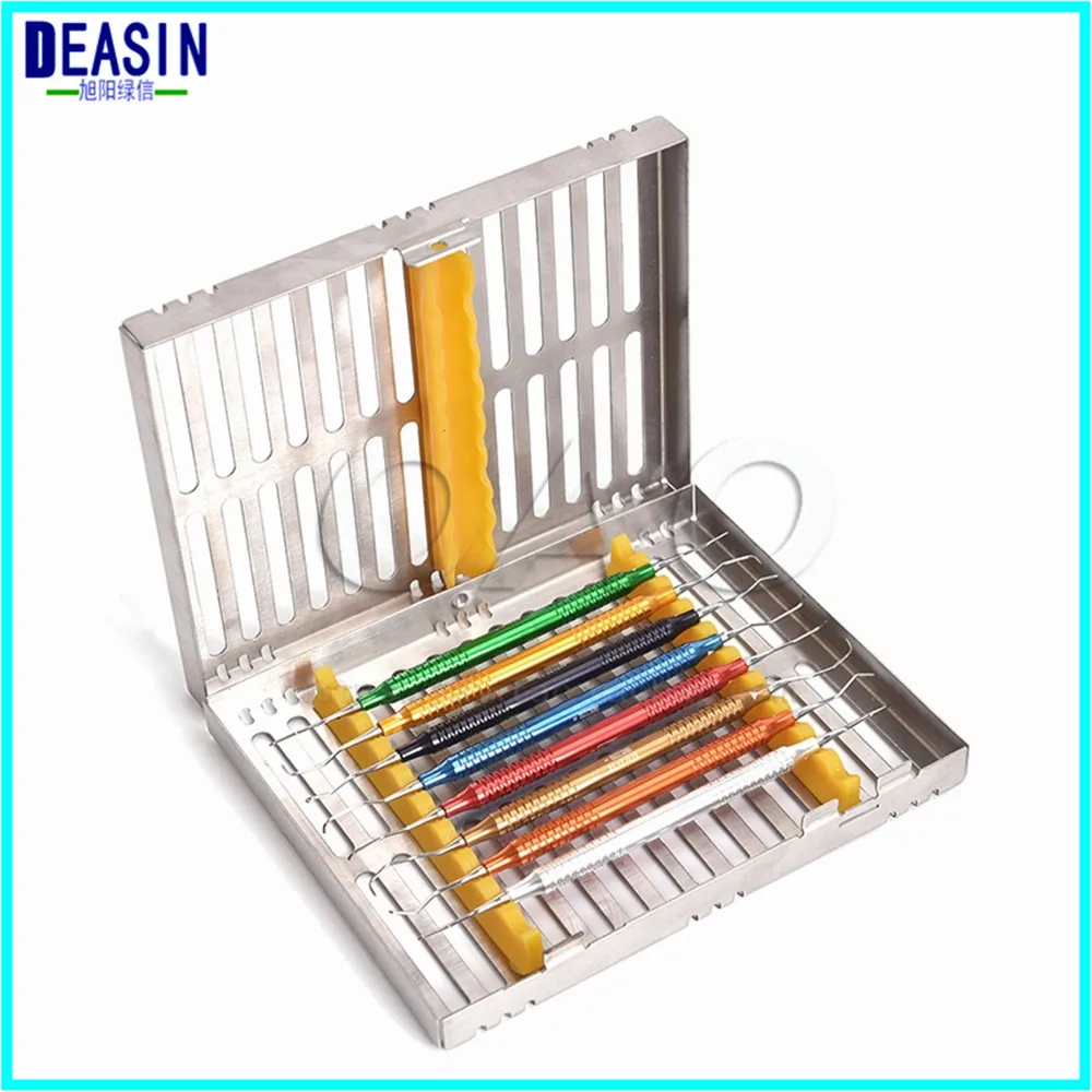 8Pcs/set  Dental Tool Stainless Steel Dentist Teeth Clean Hygiene Picks Scaler Oral Care with stainless steel disinfection box