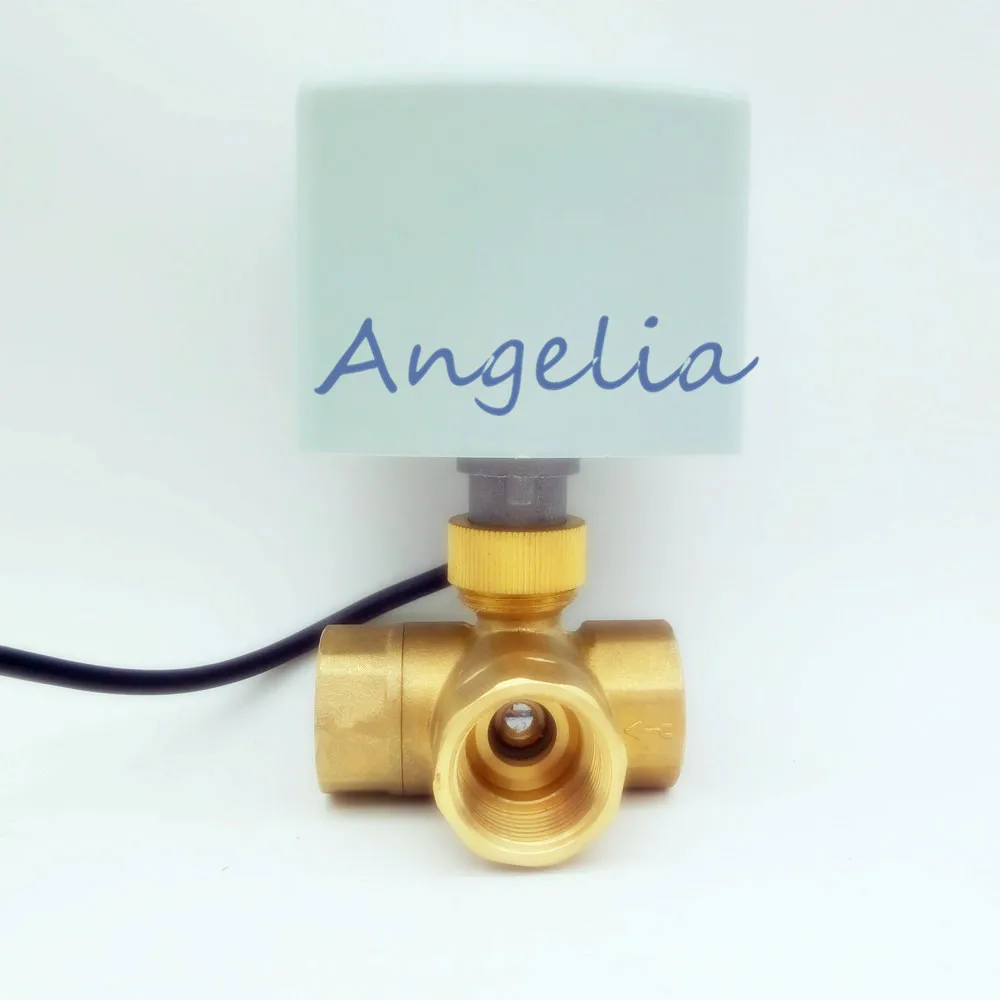 

AC220V G1/2" DN15 Латунь 3-ходовой 3-проводной шаровой кран CR03 с электроприводом L Тип Электрический приводной клапан