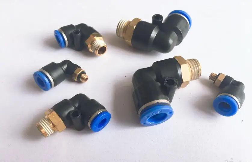 

10pcs L Shaped Pneumatic Fitting PL4-M5 PL6-M5 PL8-M5 Pneumatic pipe joint plastic joint thread elbow