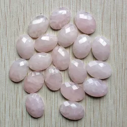 Wholesale 12pcs/lot natural rose quartz stone pink Oval CABOCHON cut faceted beads for jewelry accessories making 13x18mm free