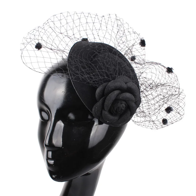 Handmade Mesh Fascinator Hat For Elegant Women Formal Dress Chapeau Cap Ladies Occasion Church Chapeau Cap Hair Clip Net Hats