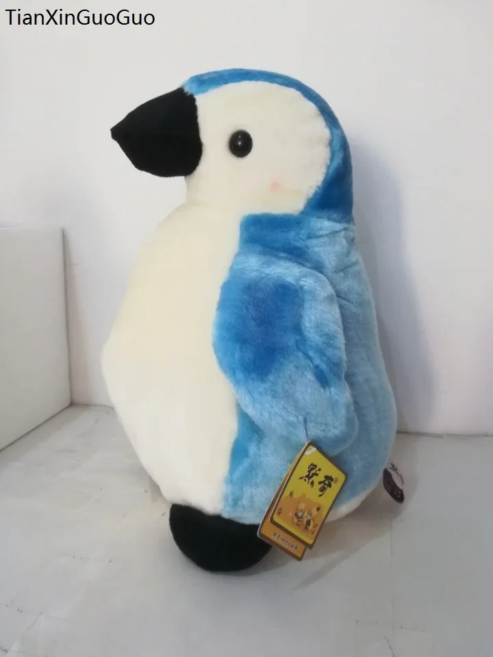 large 35cm lovely cartoon blue penguin plush toy soft doll throw pillow toy birthday gift s2104