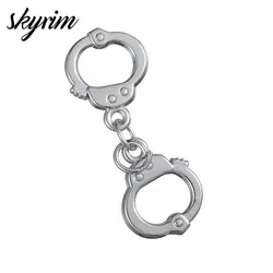 Skyrim 5Pcs Handmade Jewelry Accessories Making Professional Pendants For DIY Jewelry Findings Mini Handcuffs Floating Charms