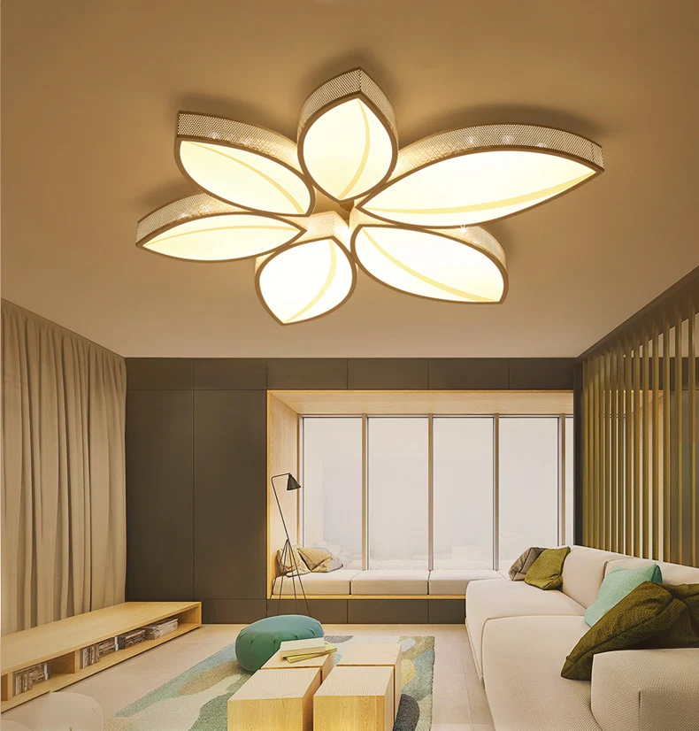 Acrylic led ceiling light lamp leaf bedroom ceiling fixtures eclairage led cuisine abajur para quarto luces led techo