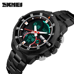 SKMEI Luxury Brand Men Military Sports Watches Men's Quartz LED Digital Hour Clock Male Full Steel Wrist Watch Relogio Masculino