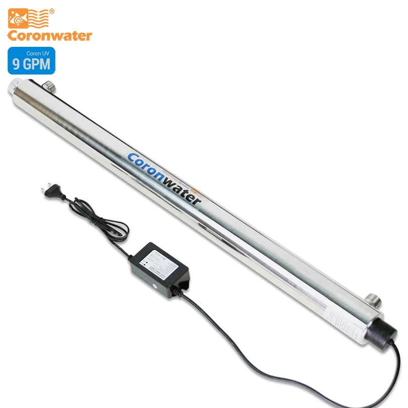 Coronwater SS304 9 GPM Khử Khuẩn Bằng Tia UV Diệt Khuẩn Hệ Thống Thanh Lọc Nước SEV-5925
