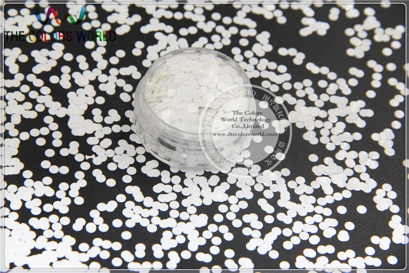 3MM Size Solid White Colors Dot Solvent resistant circle shapes glitter  for nail gel nail polish Other art  Decoration