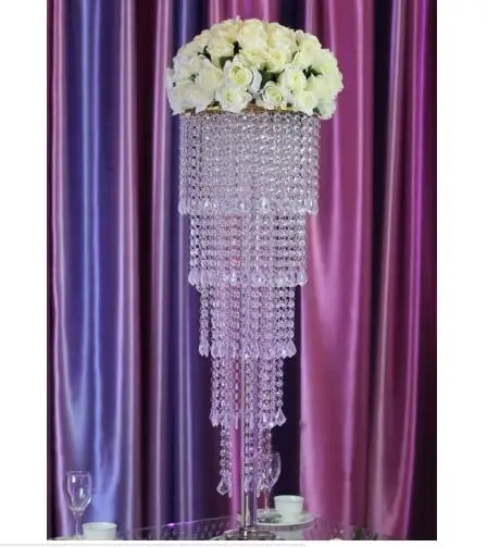 

80cm Tall acrylic crystal table centerpiece wedding chandelier flower stand Wedding Decoration 4pcs/lot