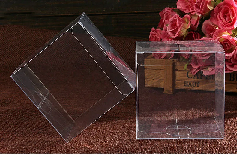 50pcs Jewelry Gift Box Clear Boxes Plastic Box Transparent Storage Pvc Box Packaging Display Pvc Boxen For Wedding/christmas