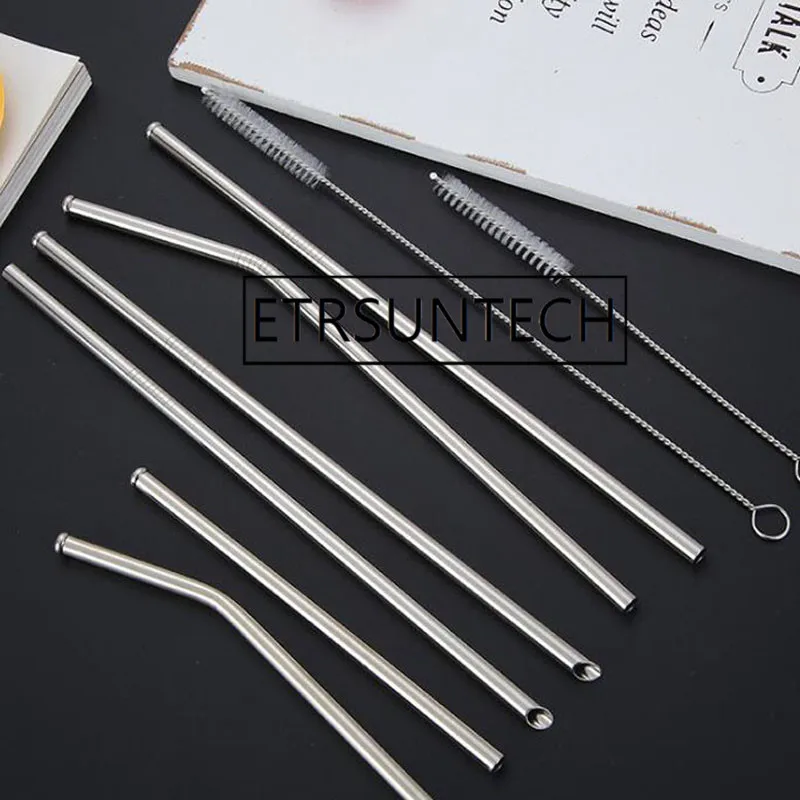 200Pcs 13cm Stainless Steel Straws Metal Reusable Drinking Straw Anti Scratch For Home Party Barware Bar Accessories