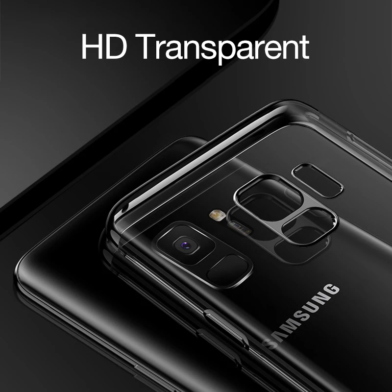 Transparent Plating Case for Samsung Galaxy S8 S9 S10 Note 20 Ultra 10 Plus 9 Thin Soft TPU Cover