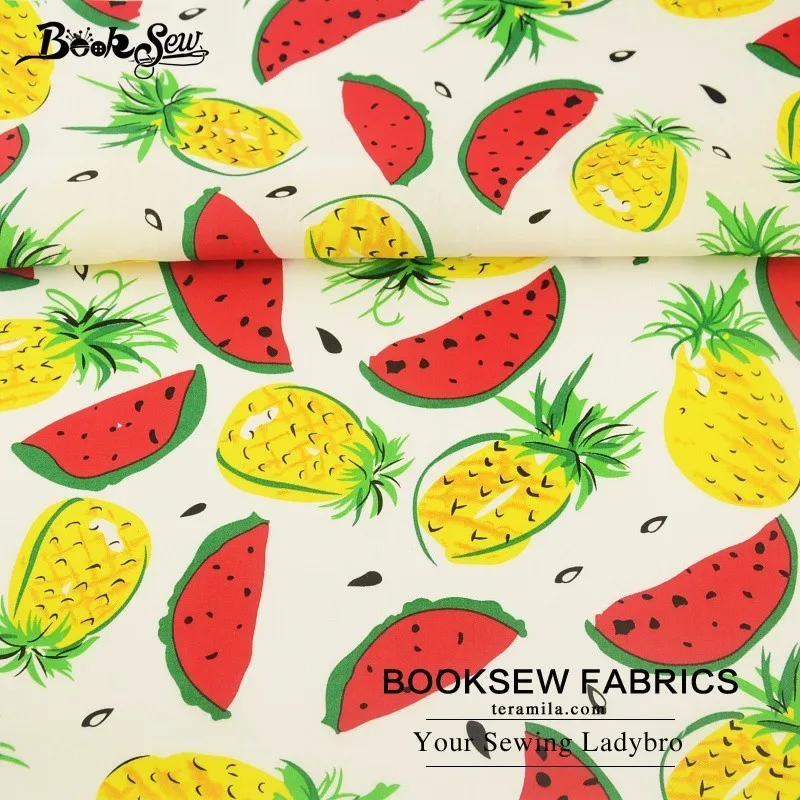 Booksew 100% Katoen Poplin Stof Fat Kwart Ananas Watermeloen Patroon Tissue Naaien Voor Ambachtelijke Kleding Meisjes Jurk Shirt