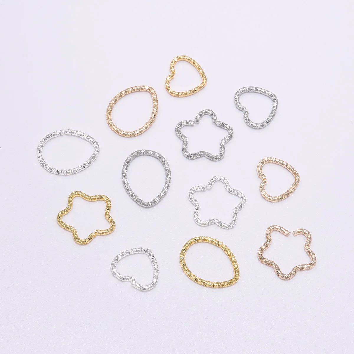 50pcs 16.5 millimetri Oro Star Anelli di Salto Contorto Split Rings Connettori Fai Da Te Pendenti E Ciondoli Branelli Del Distanziatore Per I Monili