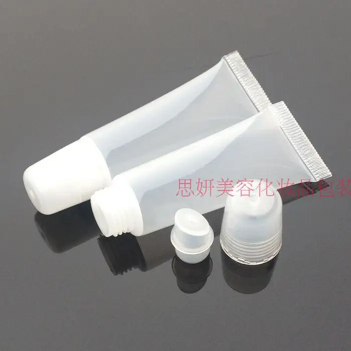 

Capacity 10ml 100pcs/lot Run light transparent plastic tube, empty lip gloss tube, plastic 10ml squeeze lipstick tube