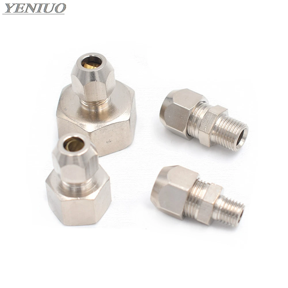 Metric 10*1mm 14*1.5mm 16*1.5mm 20*1.5mm Female Thread or Male Thread Clip Connect Brass Pipe Fittings