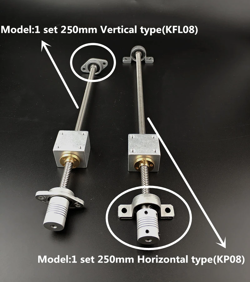 

1 set 250mm Horizontal Screw Rod or 1 set 250mm Vertical Screw Rod Kande screw rod 250mm