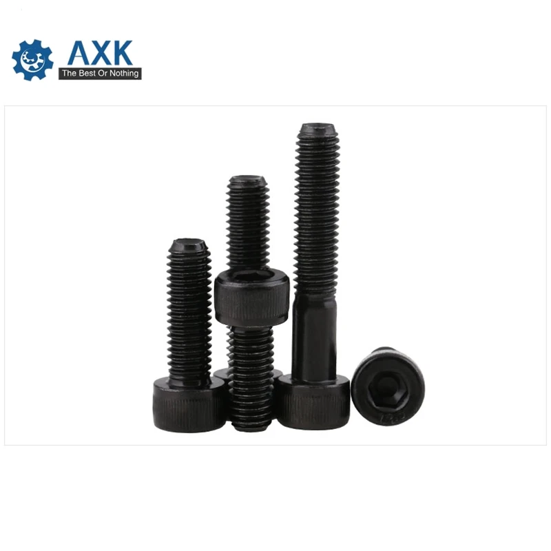 DIN912 Metric Thread Screws M2 M2.5 M3 M4 M5 M6 M8 Black Grade 12.9 Alloy Steel Hex Socket Head Cap Screw Bolts 3 4 5 6 8 10 MM