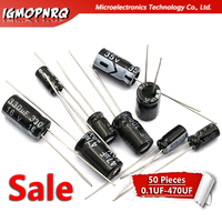 50PCS 50V10UF 5*7mm 0.1-470uf 10UF 50V 50V 10UF 25V 330UF 0.33UF 1UF 22UF 47UF 16V 330UF 1UF Aluminum Electrolytic Capacitor DIP