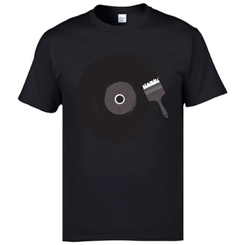 Black Disc Records Art Music T Shirts Mens Fashion Casual Tops T-Shirts Funny Design Vintage Tshirts Hip Hop JAZZ CD Rock Tshirt