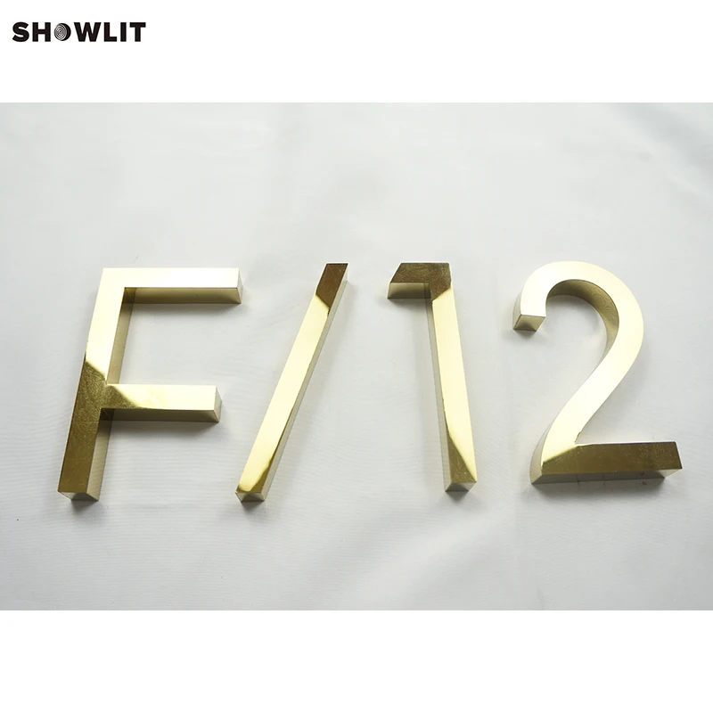 Chrome Brass Wall Mounted Polished Stainless Steel Letter