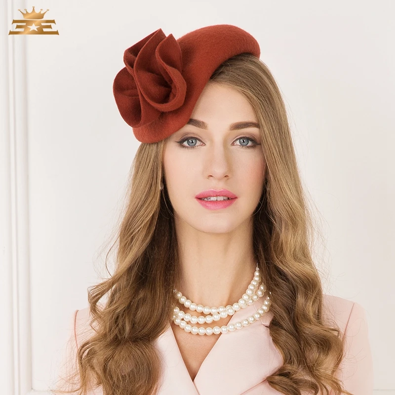 

New Arrival Wool Fedoras Hat Autumn and Winter British Female Leisure Fashion Hat All-match Wool Cap Party Dress Cap B-7413