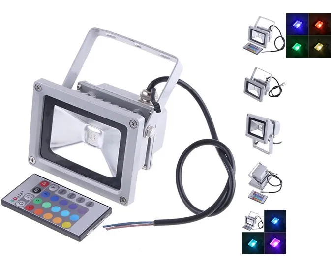 Free shipping 10W 20W 30W 50W Waterproof Floodlight Landscape Lamp RGB Led Flood Outdoor Light High Strength Glasses