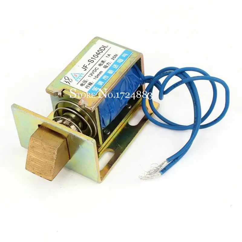 JF-S1040DL DC12V 1A Force 25N travel 10mm Lock Type Linear Solenoid Electromagnet for automatic door of Safe box