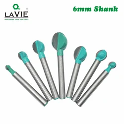 LAVIE 1pc 6mm Shank Ball Nose Round Carving Bit Cove CNC Milling Bit Radius Core Tungsten Carbide Router Bit For Wood MC06003