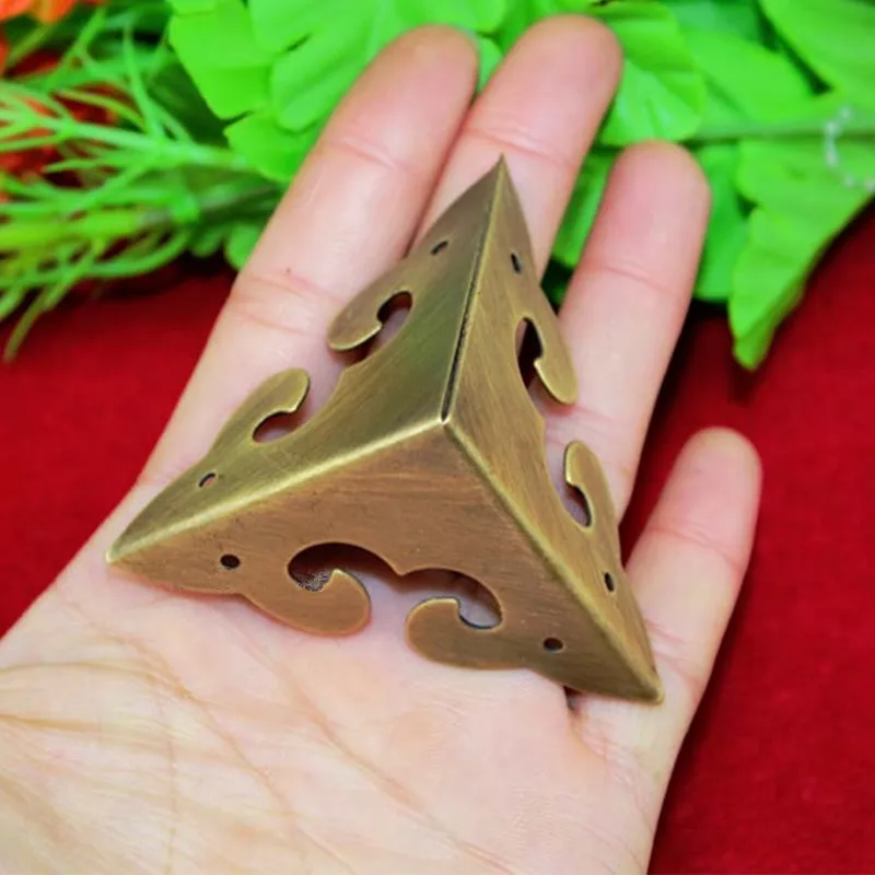 1PC Brass Corners,Luggage Case Box Brackets Decorative Corner For Furniture Decoration Triangular Corners,Bronze Tone 45mm