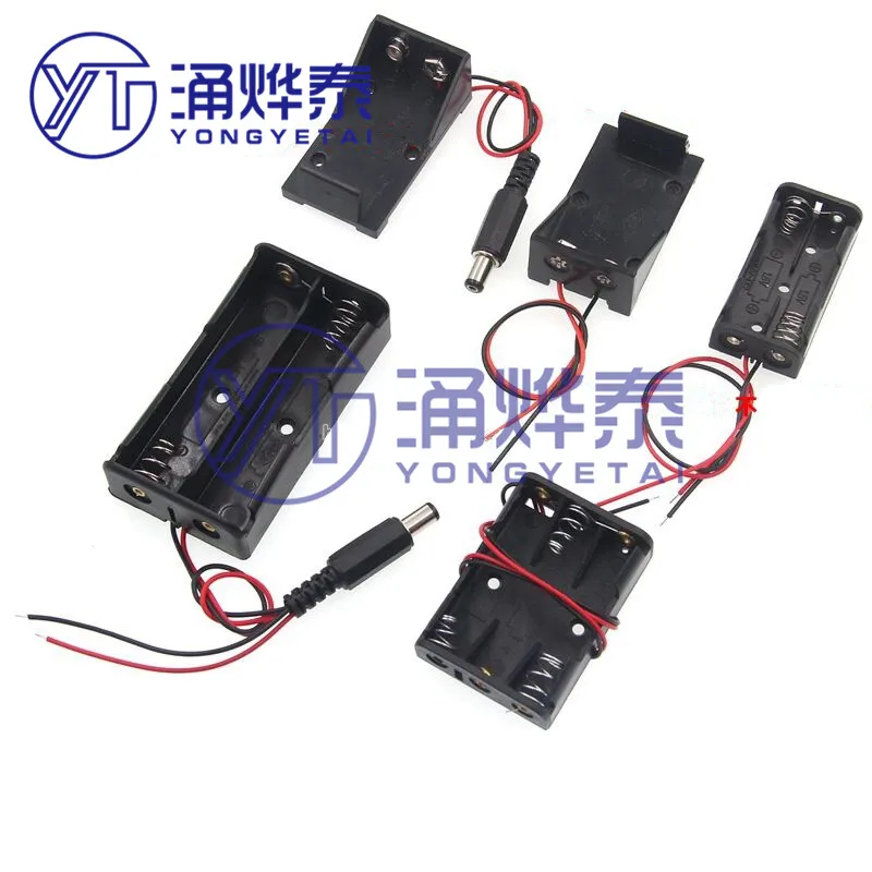 YYT Battery box battery case 5th/7th/9V 18650 battery 1/2/3/4 section,AA/AAA/AAAA with cover with switch