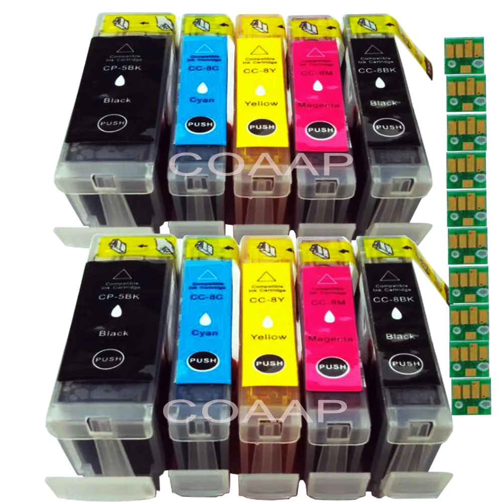 10x Ink Cartridges PGI-5BK CLI-8BK CLI-8C CLI-8M CLI-8Y for Pixma iP4200 iP4500 iP5100 iP5200 iP7500 iP7600 printer