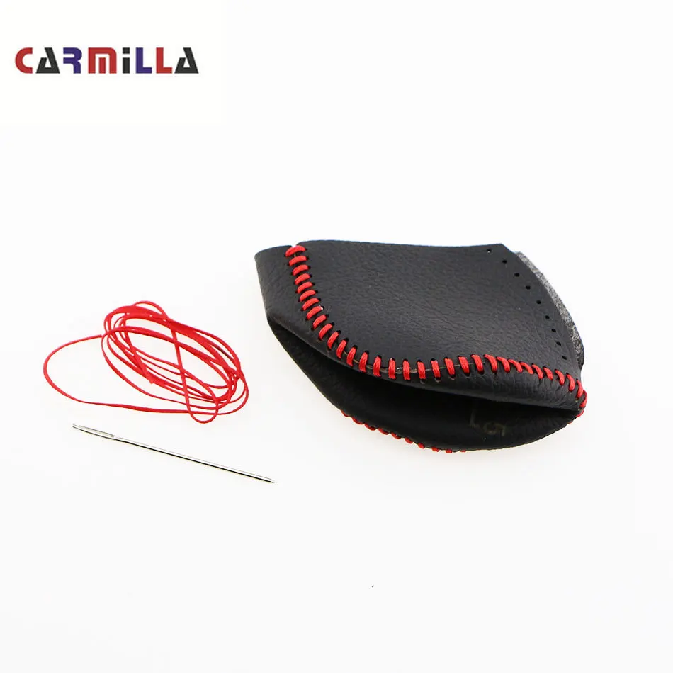 Carmilla Leather Car Gear Head Shift Knob Protection Cover MT Car Shift Collars Case Fit for Renault Kangoo 2004 Accessories