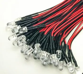 

F5 5mm Blinking Warm White Red Green Blue Yellow Orange Pink Purple 7 color Flash 3V 6V LED With 20cm Wire Light Beads x 100pcs