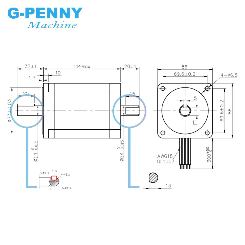 NEMA 34 CNC stepper motor 86X114mm Double Shaft 8.2 N.m 6A  stepping motor 1172Oz-in for CNC engraving machine and 3D printer!