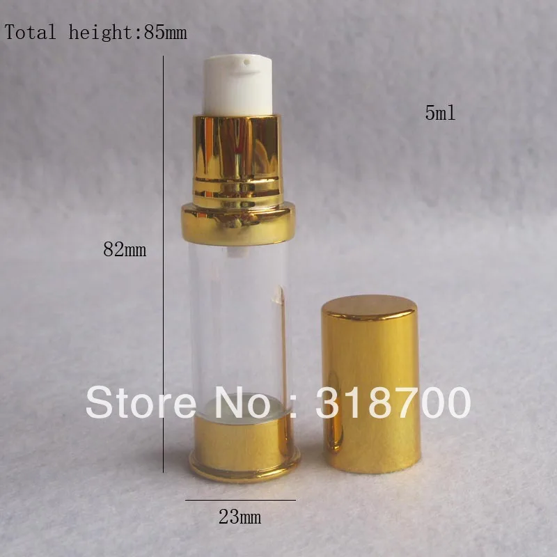 

Portable Empty 5ml Airless Plastic Lotion pump cream bottle 5cc Refillable vacuum lotion bottle cosmetic and packaging