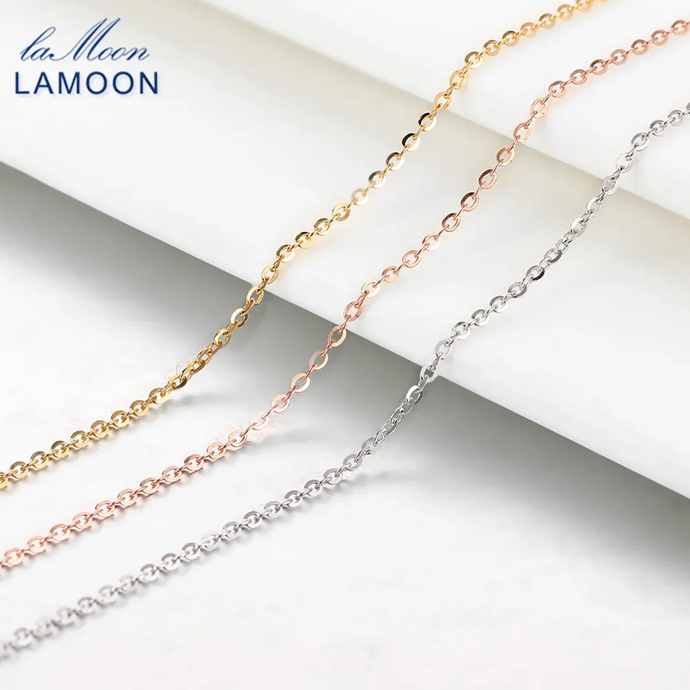 Lamoon Classic 40+5cm/40cm 925 Sterling Silver Rolo Chain Necklace for Woman CI004