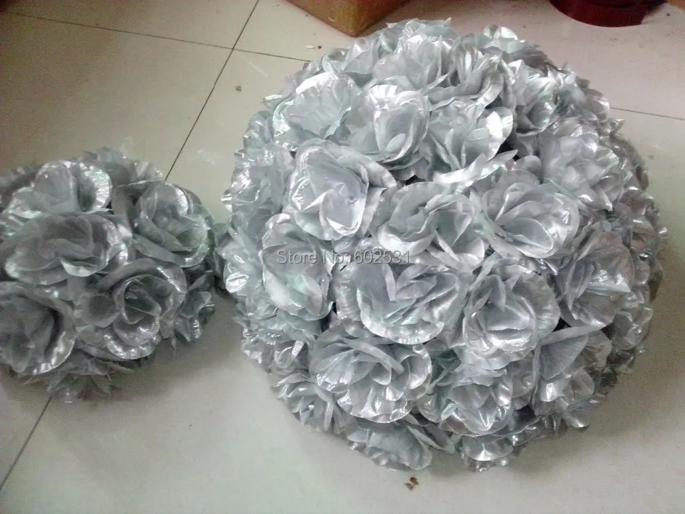 SPR 40cm silvery plastic inner silvery kissing flower ball holiday decoration wedding party decoration