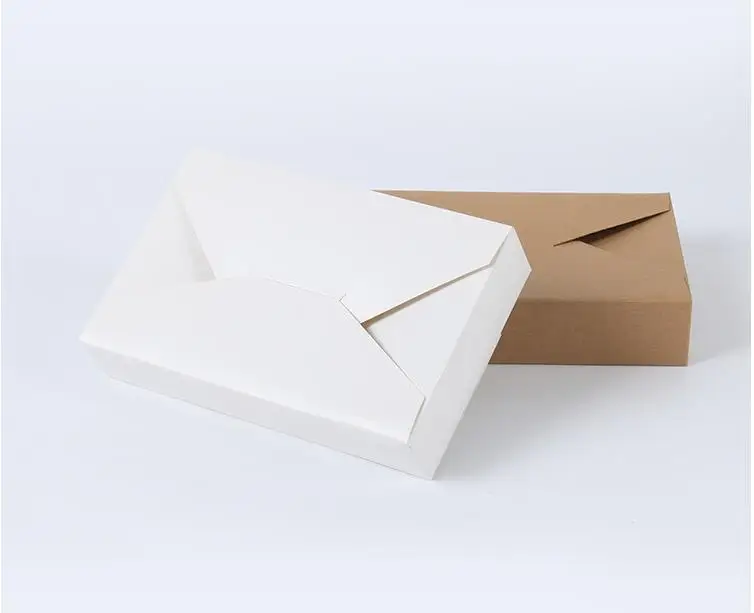 300pcs/lot 19.5cmx12.5cmx4cm kraft paper gift box envelope type kraft cardboard boxes package for wedding party invitation cards