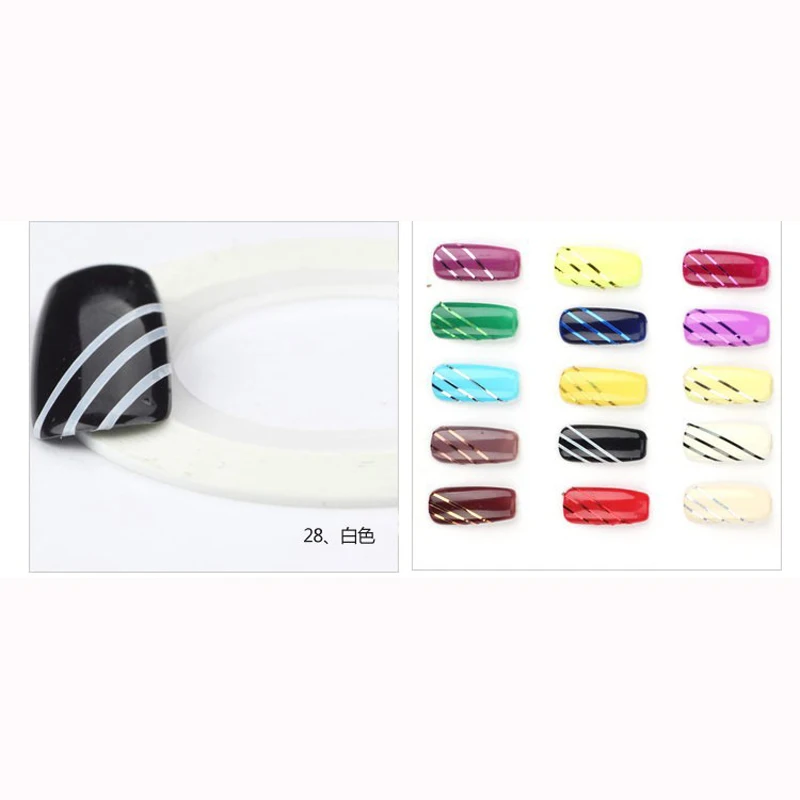 Profissional 30 PÇS/SET Mix Color Rolls Striping Tape Line Decalals Foil Tips Nail Art Sticker Tool