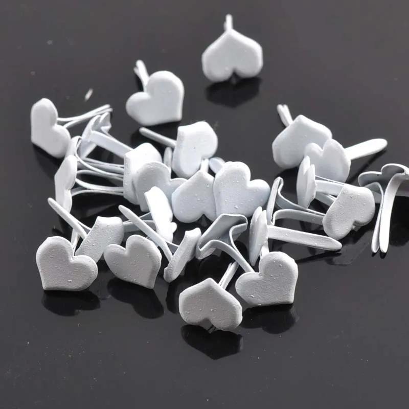 White Spike Rivet for Leather Screw Bead DIY Metal Heart Studs Leathercraft Nailhead Spots Rock 100pcs/lot CP0646